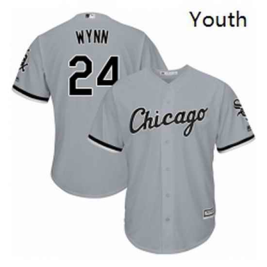 Youth Majestic Chicago White Sox 24 Early Wynn Replica Grey Road Cool Base MLB Jersey